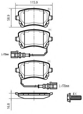 set placute frana,frana disc