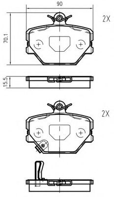 set placute frana,frana disc