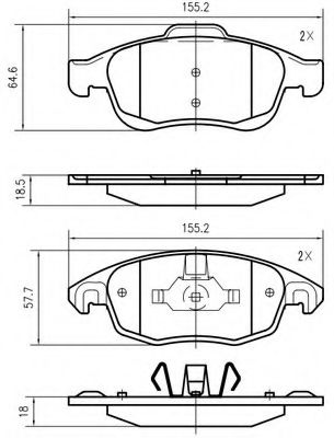 set placute frana,frana disc