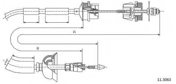 11.3063 Cablu ambreiaj CABOR 