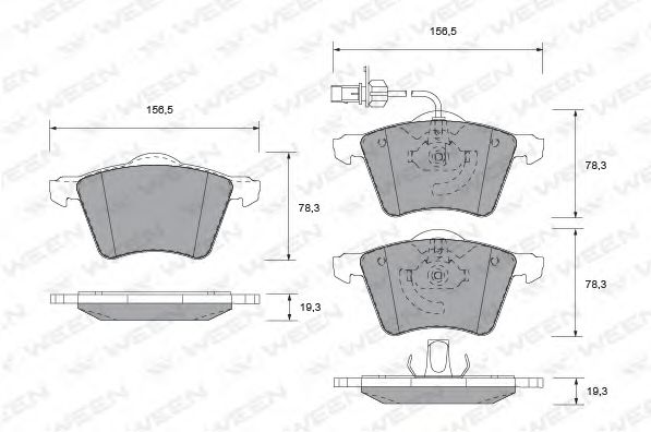 set placute frana,frana disc