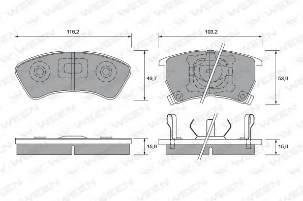 set placute frana,frana disc