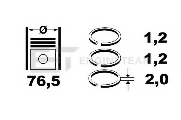 R1005800 Set segmenti piston ET ENGINETEAM 