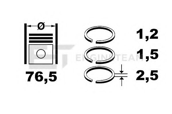 R1006100 Set segmenti piston ET ENGINETEAM 