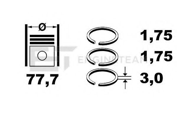 R4001750 Set segmenti piston ET ENGINETEAM 