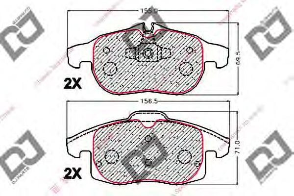 BP2072 set placute frana,frana disc DJ PARTS 