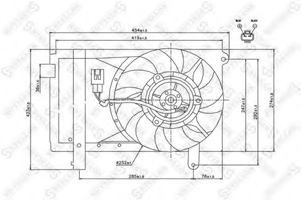 29-99411-SX Ventilator, radiator STELLOX 