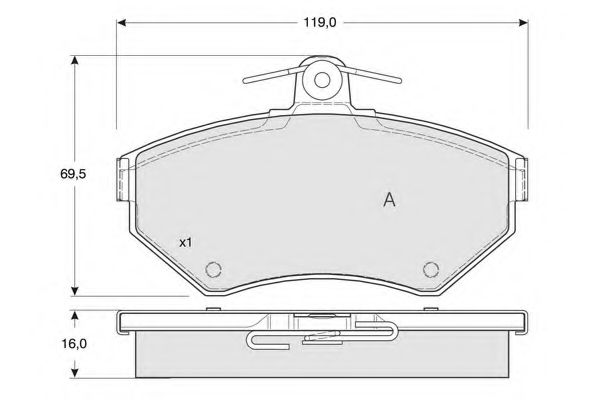set placute frana,frana disc