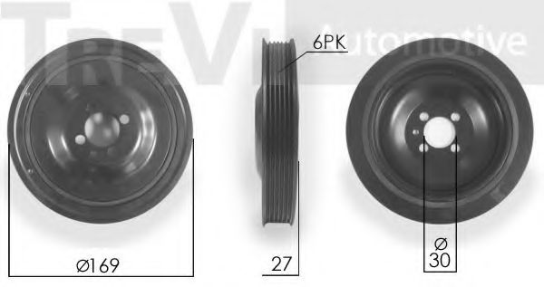 Fulie curea, arbore cotit