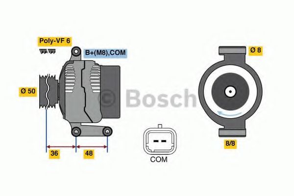 0 986 048 740 Generator / Alternator BOSCH 