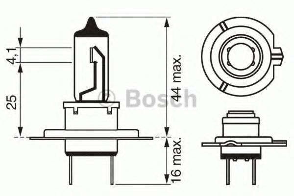 1 987 302 078 Bec, far faza lunga BOSCH 