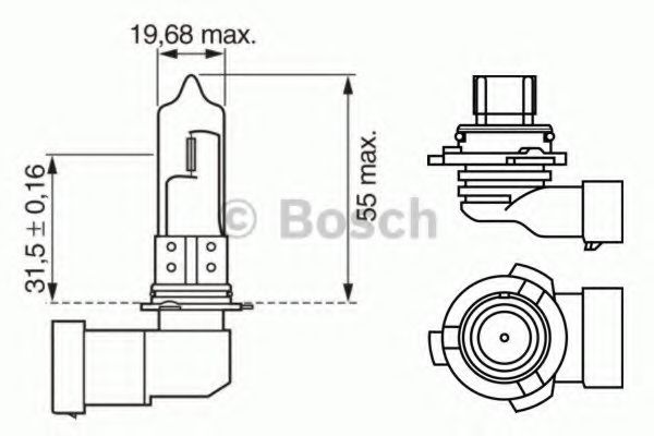 1 987 302 153 Bec, far faza lunga BOSCH 
