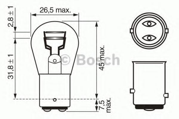 1 987 302 282 Bec, lampa frana / lampa spate BOSCH 