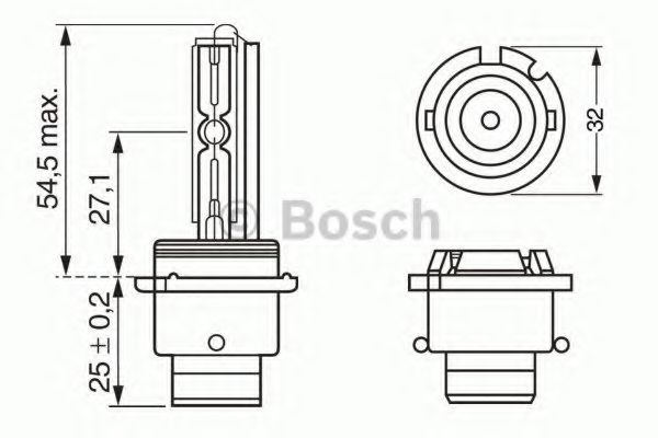 1 987 302 904 Bec, far faza lunga BOSCH 