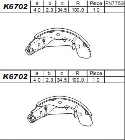 K6702 Set saboti frana ASIMCO 