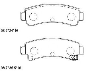set placute frana,frana disc
