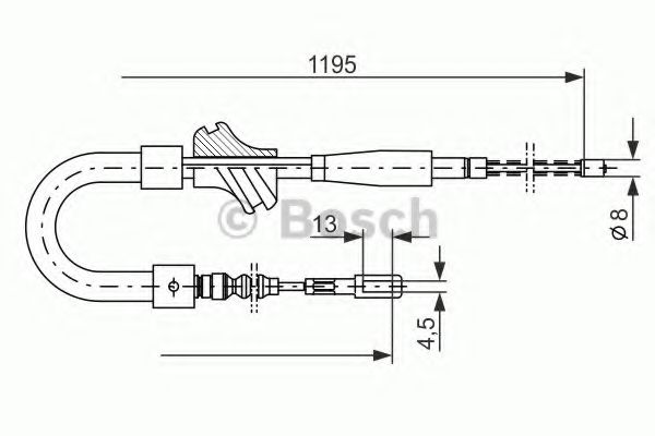 1 987 477 187 Cablu, frana de parcare BOSCH 