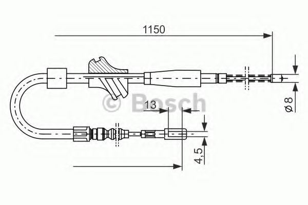 1 987 477 194 Cablu, frana de parcare BOSCH 