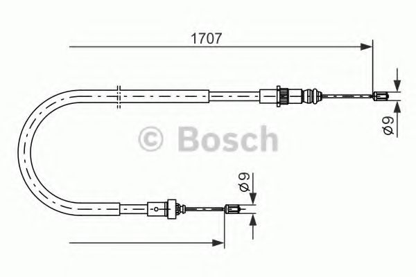 1 987 477 587 Cablu, frana de parcare BOSCH 