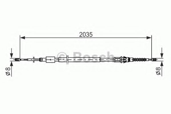 1 987 477 598 Cablu, frana de parcare BOSCH 