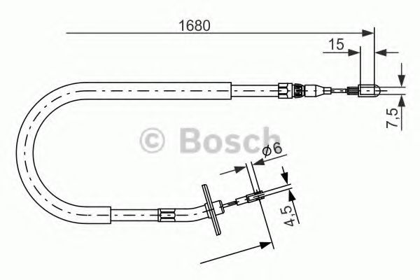 1 987 477 702 Cablu, frana de parcare BOSCH 