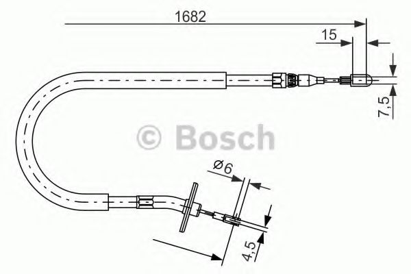 1 987 477 703 Cablu, frana de parcare BOSCH 