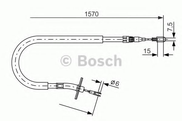 1 987 477 860 Cablu, frana de parcare BOSCH 