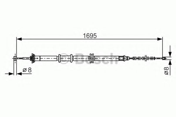 1 987 482 205 Cablu, frana de parcare BOSCH 