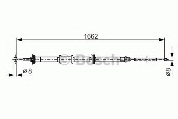 1 987 482 206 Cablu, frana de parcare BOSCH 