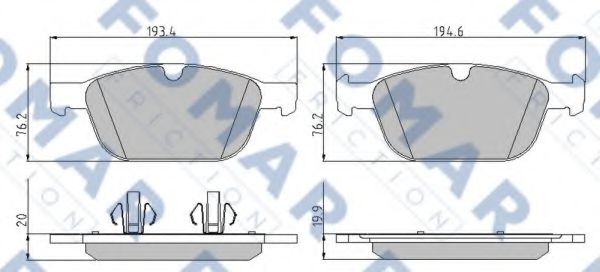 set placute frana,frana disc