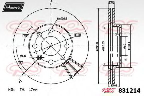 831214.6980 Disc frana MAXTECH 