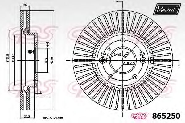 865250.6980 Disc frana MAXTECH 