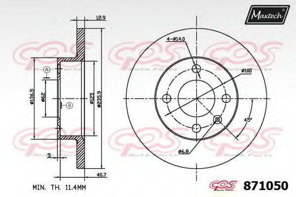 871050.6980 Disc frana MAXTECH 