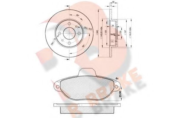 Set frana, frana disc