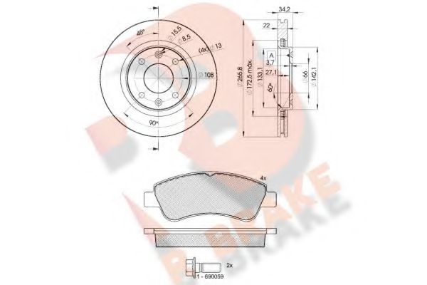 Set frana, frana disc