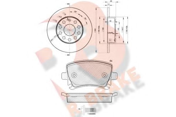 3R16005310 Set frana, frana disc R BRAKE 
