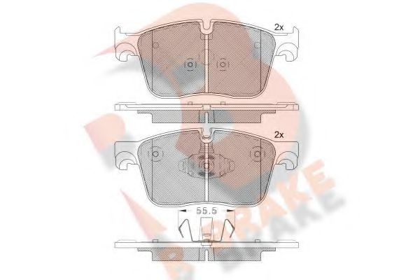 RB2238 set placute frana,frana disc R BRAKE 