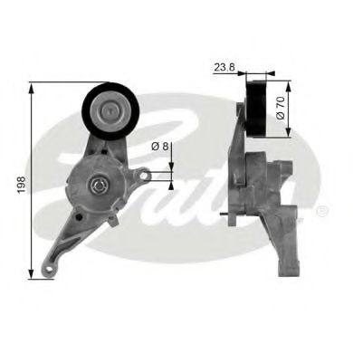 T38436 rola intinzator,curea transmisie GATES 