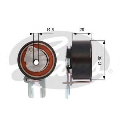 T43158 rola intinzator,curea distributie GATES 
