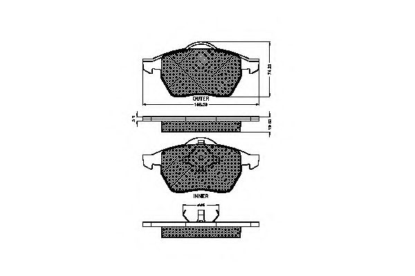 set placute frana,frana disc