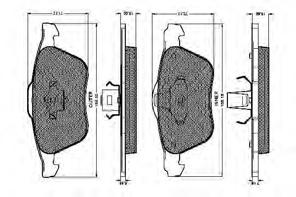 set placute frana,frana disc