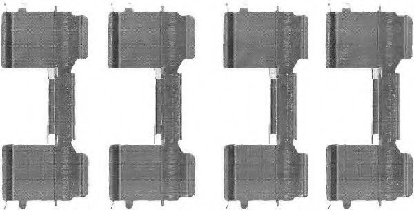 8DZ 355 205-041 Set accesorii, placute frana HELLA 