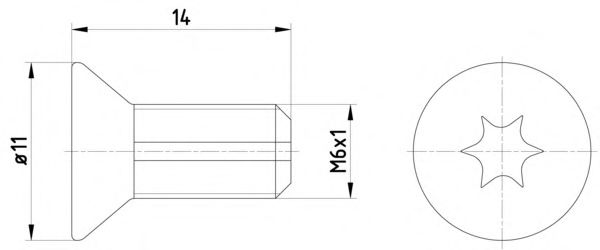 8DZ 355 209-121 Surub, disc frana HELLA 