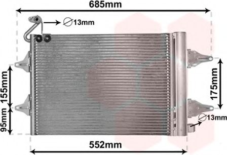 76005007 Condensator, climatizare VAN WEZEL 