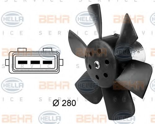 8EW 009 144-381 Ventilator, radiator HELLA 