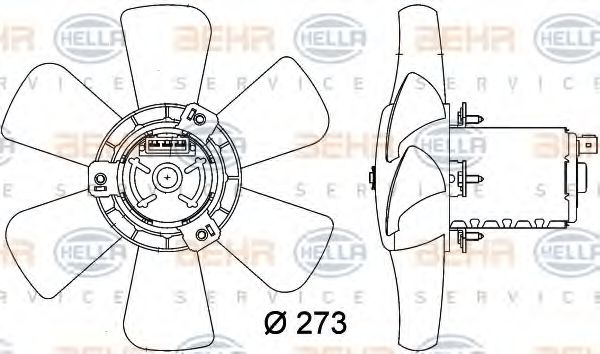 8EW 009 144-401 Ventilator, radiator HELLA 