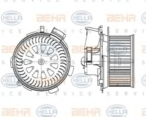 8EW 009 158-371 Ventilator, habitaclu HELLA 