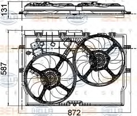 8EW 351 041-431 Ventilator, radiator HELLA 