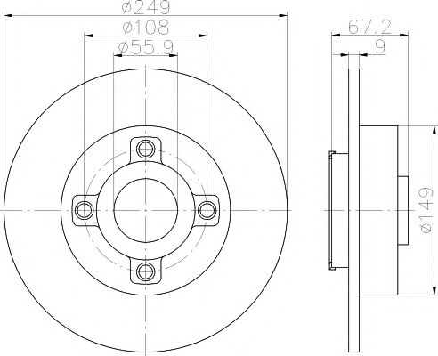 Set frana, frana disc 2