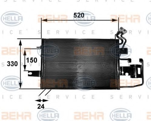 8FC 351 038-251 Condensator, climatizare HELLA 